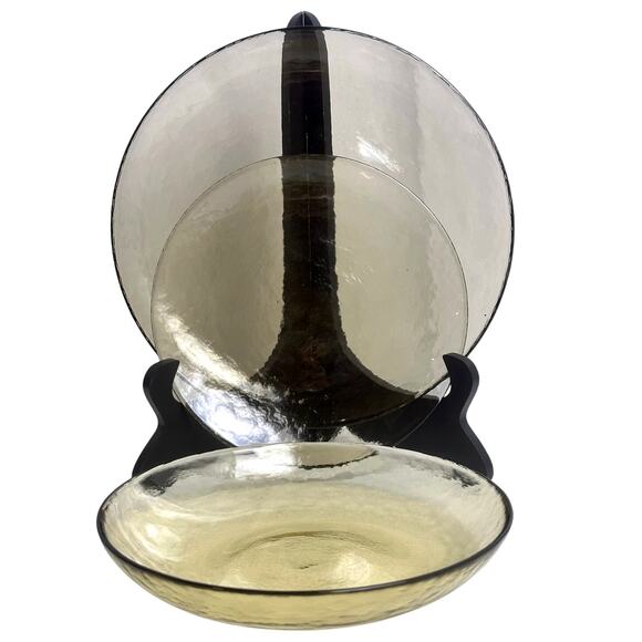 Oake Sunstone Shaded Glass 3-PC Place Setting Dinnerware-Service for 4-12 Pieces - Picture 1 of 6